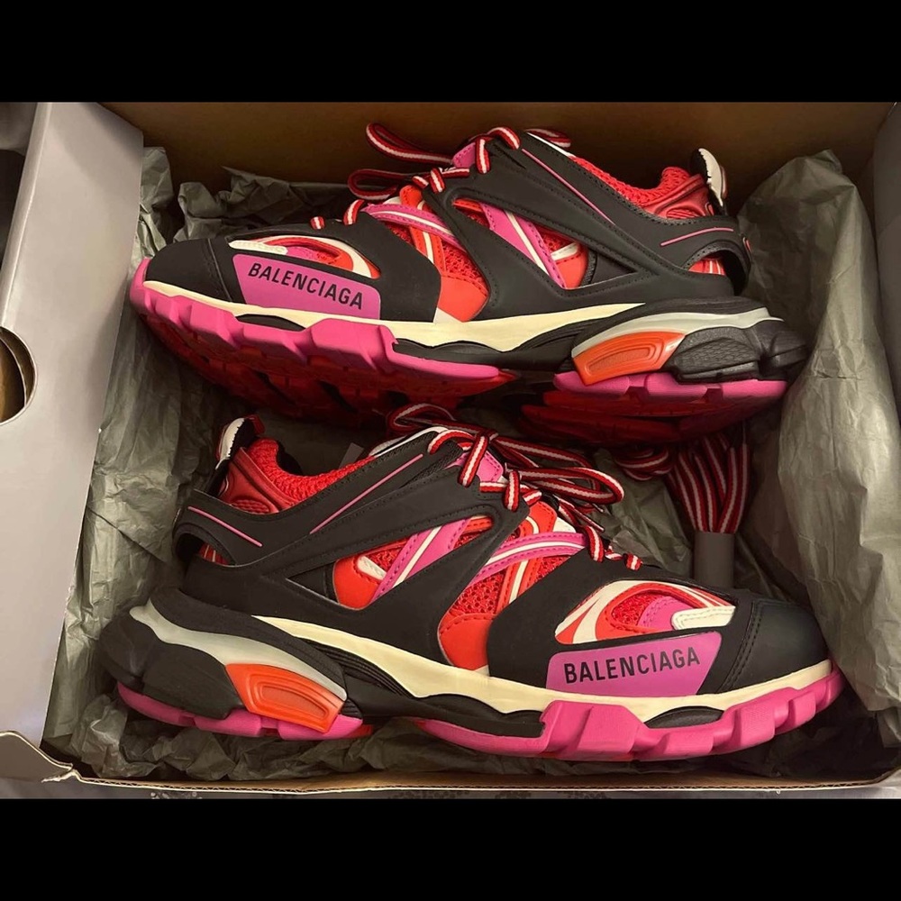 Pink and red women’s Balenciaga track shoes